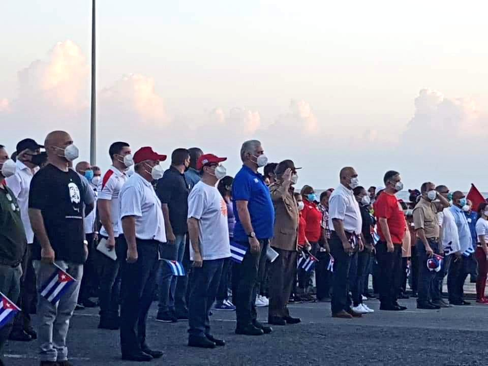 Raul Castro and Miguel Diaz Canel lead rally in Havana