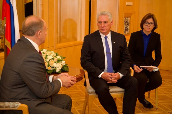 Cuban president talks with Russian communists