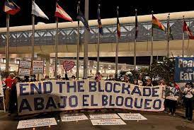 Vigil from the United States to demand the end of the blockade